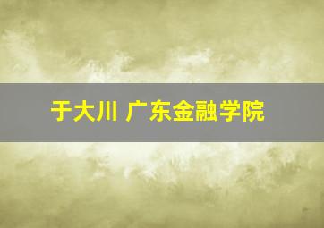 于大川 广东金融学院